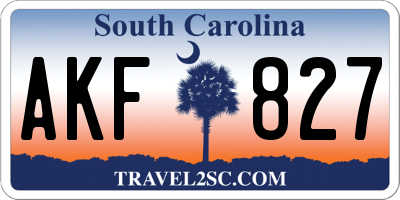 SC license plate AKF827