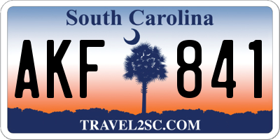 SC license plate AKF841