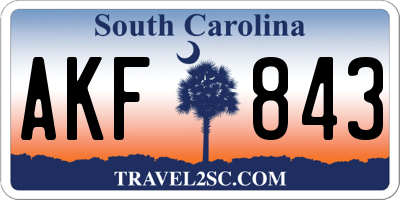 SC license plate AKF843