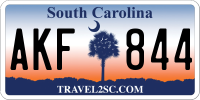 SC license plate AKF844