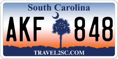 SC license plate AKF848