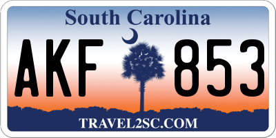 SC license plate AKF853