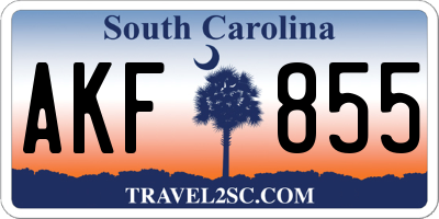 SC license plate AKF855