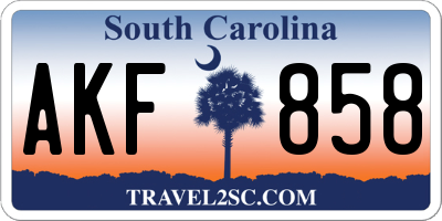 SC license plate AKF858
