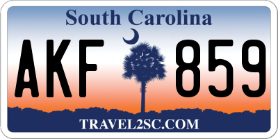 SC license plate AKF859