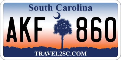 SC license plate AKF860