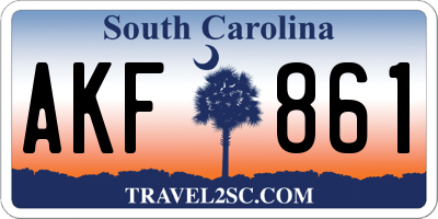 SC license plate AKF861
