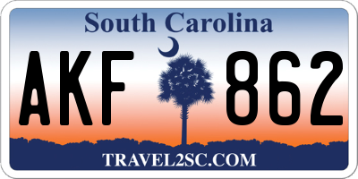 SC license plate AKF862