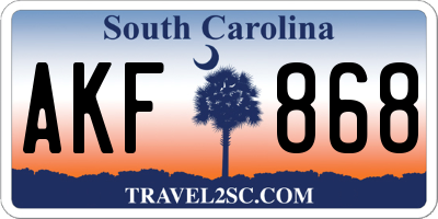 SC license plate AKF868