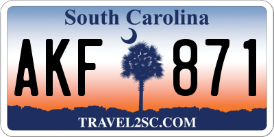 SC license plate AKF871