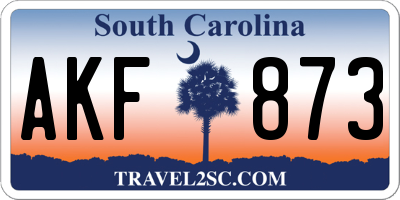 SC license plate AKF873