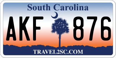 SC license plate AKF876