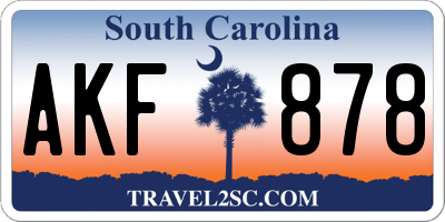SC license plate AKF878