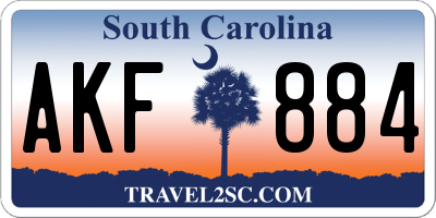 SC license plate AKF884