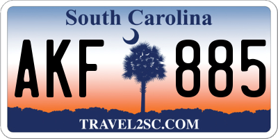 SC license plate AKF885
