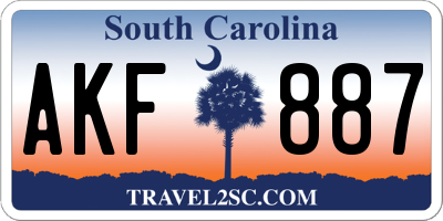 SC license plate AKF887