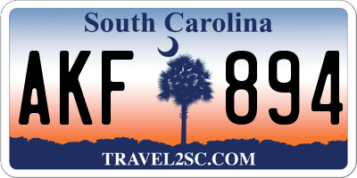 SC license plate AKF894