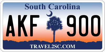SC license plate AKF900