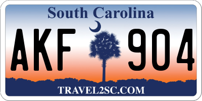 SC license plate AKF904