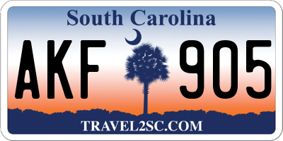 SC license plate AKF905