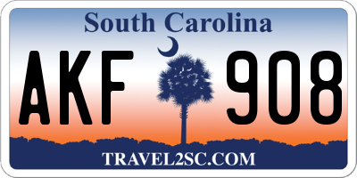 SC license plate AKF908