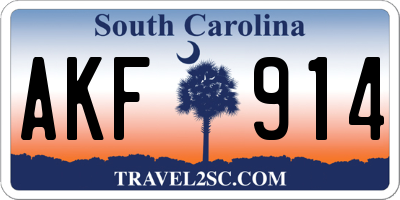 SC license plate AKF914