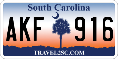 SC license plate AKF916