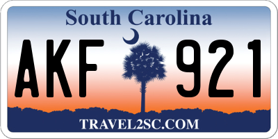 SC license plate AKF921