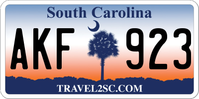 SC license plate AKF923