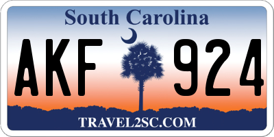 SC license plate AKF924