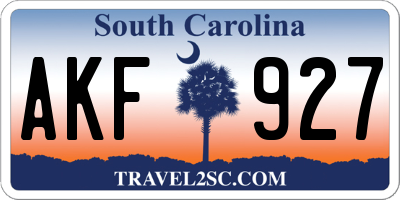 SC license plate AKF927