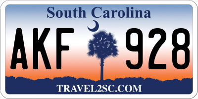 SC license plate AKF928