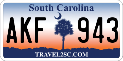SC license plate AKF943