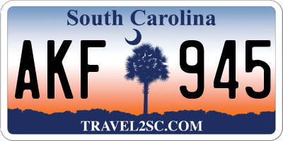 SC license plate AKF945