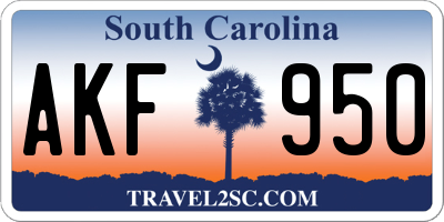 SC license plate AKF950