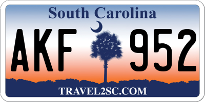 SC license plate AKF952