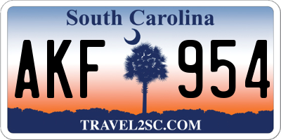 SC license plate AKF954