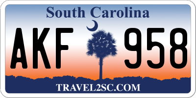 SC license plate AKF958