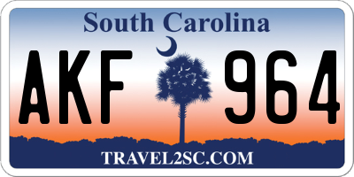 SC license plate AKF964