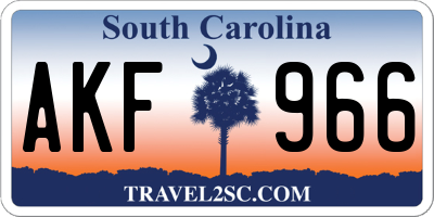 SC license plate AKF966