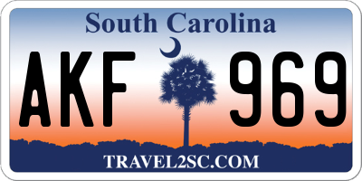 SC license plate AKF969