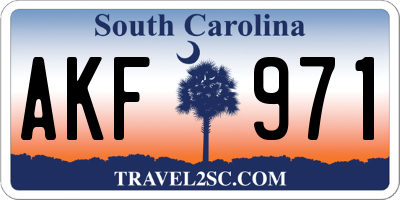 SC license plate AKF971