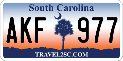 SC license plate AKF977