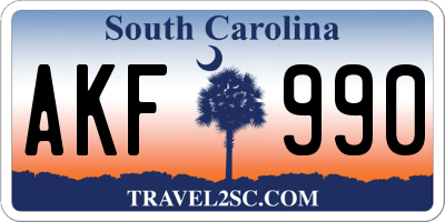 SC license plate AKF990