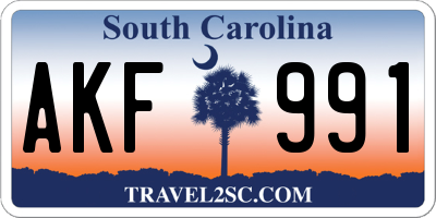 SC license plate AKF991