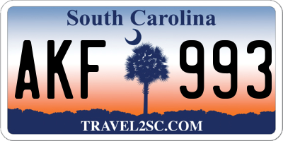 SC license plate AKF993