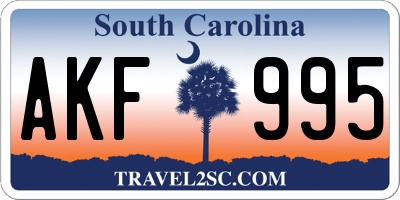 SC license plate AKF995