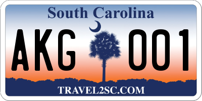 SC license plate AKG001