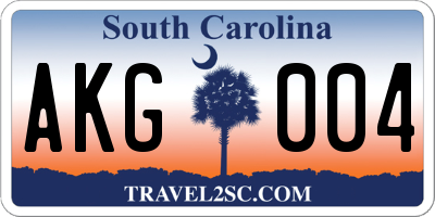 SC license plate AKG004