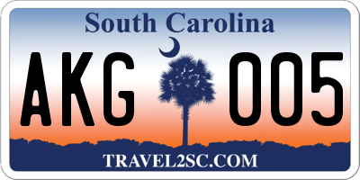 SC license plate AKG005